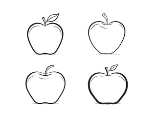 Glossy apple icons in clean vector format