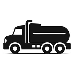 Tank truck vector silhouette illustration isolated on white background