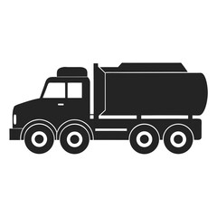 Tank truck vector silhouette illustration isolated on white background