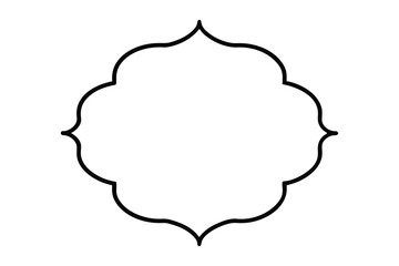 Black outline of a decorative quatrefoil frame on white background border ornamental 1