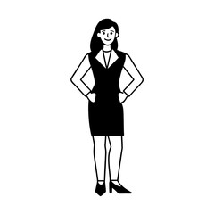 Fototapeta premium Professional woman standing with hands on hips business