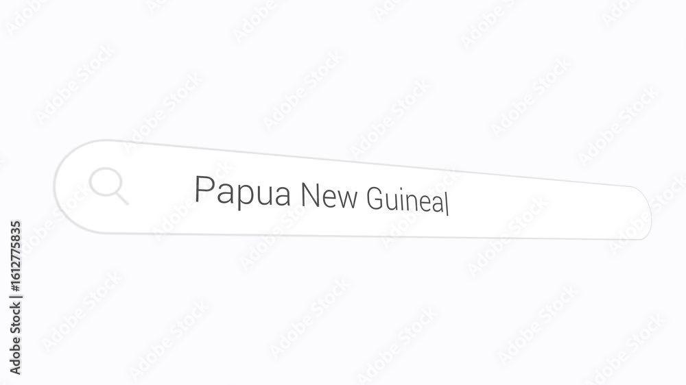 Poster searching papua new guinea in computer website - internet browsing