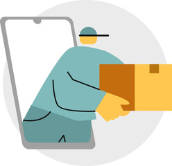 Illustrative Delivery Service Icon Element