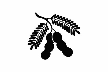 Tamarind icon vector silhouette illustration isolated on white background