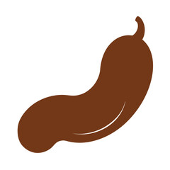 Tamarind vector silhouette illustration isolated on white background