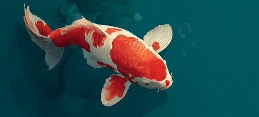 Minimalistic Poster Design for an Upcoming Koi Fish Film Event – Elegant and Modern Concept Featuring Japanese Aesthetic, Tranquil Water, and Stylized Fish Illustration