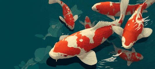 Minimalistic Poster Design for an Upcoming Koi Fish Film Event – Elegant and Modern Concept Featuring Japanese Aesthetic, Tranquil Water, and Stylized Fish Illustration