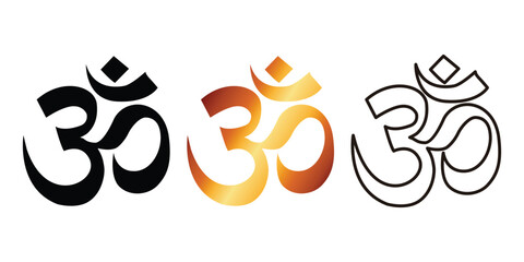 Om/Aum Hindu flat icon symbol