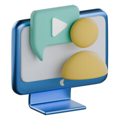 Intro Video Player 3D Icon Colorful Style