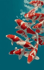 Minimalistic Poster Design for an Upcoming Koi Fish Film Event – Elegant and Modern Concept Featuring Japanese Aesthetic, Tranquil Water, and Stylized Fish Illustration