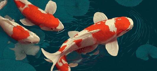 Minimalistic Poster Design for an Upcoming Koi Fish Film Event – Elegant and Modern Concept Featuring Japanese Aesthetic, Tranquil Water, and Stylized Fish Illustration