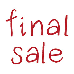 Final sale lettering Handwritten word Modern brush calligraphy Template for marketing ad, print, web, banner, poster, flyer Ink illustration