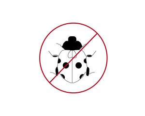 Mite prohibition icon with red slash symbol. Transparent PNG used for anti-mite sprays, mattress care labels, or allergy prevention campaigns.