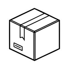 Simple shipping box with tape package delivery