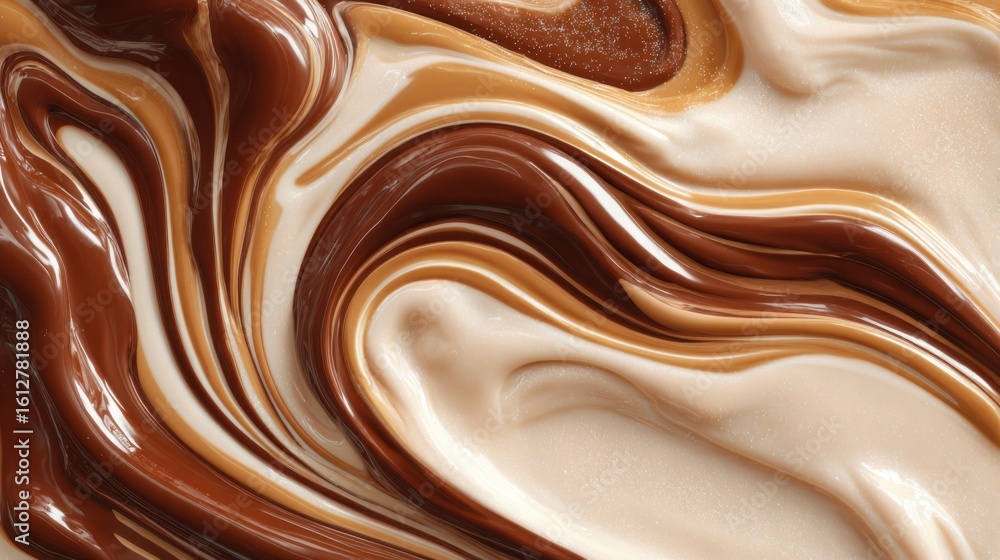Poster a smooth mixture of chocolate and caramel swirls creates an inviting and delightful texture. the ric