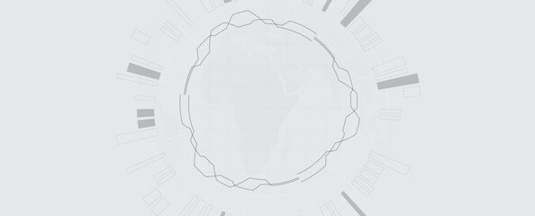 Innovation and Technology white Background with Circular Elements. Data science networking and Cyber Security.
