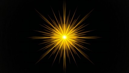 Fototapeta premium Bright golden starburst explosion on a black background