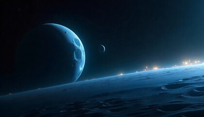 a detailed moon against a starry night sky with cosmic background, starry sky background, created with generative ai