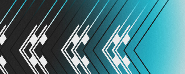 Black blue white abstract modern background for design. Dark. Geometric shape. 3d effect. Diagonal lines, stripes. Gradient. Light, glow. Metallic sheen. Minimal. Web banner. Wide. Panoramic.