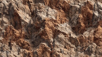 Fototapeta premium The rocky surface showcases a mix of earthy tones and patterns, highlighting the natural beauty and geological features of the area during daylight.