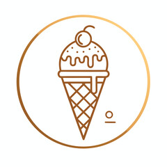 Modern Ice Cream Logo Design – Minimalist Vector Badge for Dessert Shops & Cafés Ice cream logo clipart set. Colorful cone ice cream icon clip art in pictogram style vector illustration color pastel	