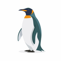 Fototapeta premium Majestic Emperor Penguin Isolated on White Background Illustrating Antarctic Wildlife