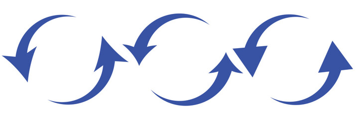 different circular arrows of different thickness EPS10