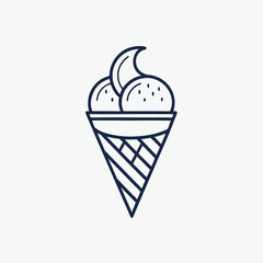 Modern Ice Cream Logo Design – Minimalist Vector Badge for Dessert Shops & Cafés Ice cream logo clipart set. Colorful cone ice cream icon clip art in pictogram style vector illustration color pastel	