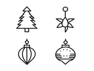 Christmas celebration icon set in festive vector art