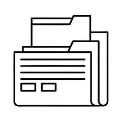 Stacked document folders with text lines file paper
