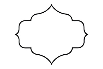 Black outline ornate quatrefoil frame with decorative curves border
