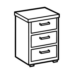 Three drawer cabinet with handles furniture storage