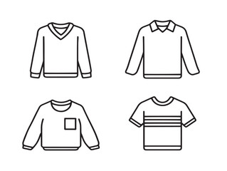 Naklejka premium Fashionable clothing vector illustrations with minimalist design