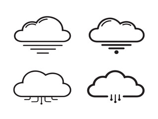 Minimal cloud technology icons in vector pack