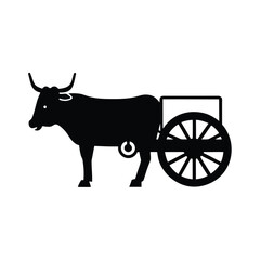 flat-vector-icon-of-a-traditional-bullock-cart-wit.eps