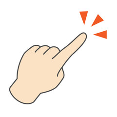 指をさす左手のイラスト素材