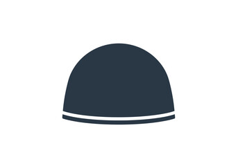 Fototapeta premium Minimalist beanie hat icon. Simple vector illustration of winter headwear for web and app design.