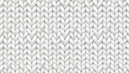 White Knit Texture: A Seamless Pattern of Cozy Winter Yarns