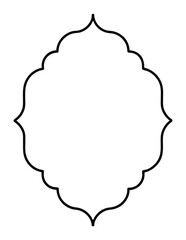 Islamic ornamental frame with scalloped edges and pointed finials islamic frame ornamental border