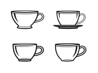 Stylish vector collection of award cup icons