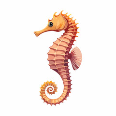 Obraz premium Charming seahorse illustration in elegant design with intricate details and warm tones