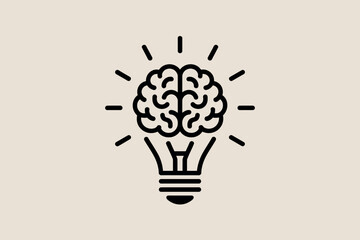 Brain inside a light bulb representing a new idea or innovation