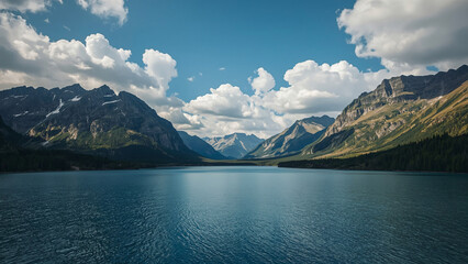 Obraz premium Echoes of Altitude: A Panoramic Alpine Dreamscape