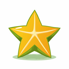 Obraz premium Stylized Star Fruit Illustration with Vibrant Colors and Clean Presentation
