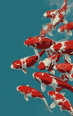 Minimalistic Poster Design for an Upcoming Koi Fish Film Event – Elegant and Modern Concept Featuring Japanese Aesthetic, Tranquil Water, and Stylized Fish Illustration