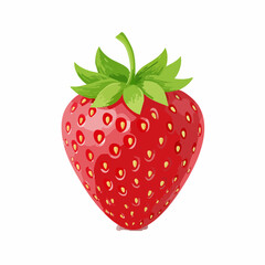 Fototapeta premium Vibrant strawberry illustration displaying its natural textures and bright red color