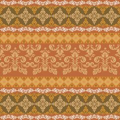 Elegant Damask Repeat Border for Textile and Decor