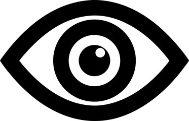 Stylized Human Eye in Black and White with Bold Lines and Concentric Detail