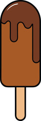 Delicious chocolate caramel layered popsicle with rich drip dessert illustration