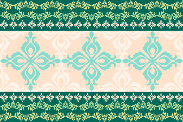 Elegant Damask Repeat Border for Textile and Decor